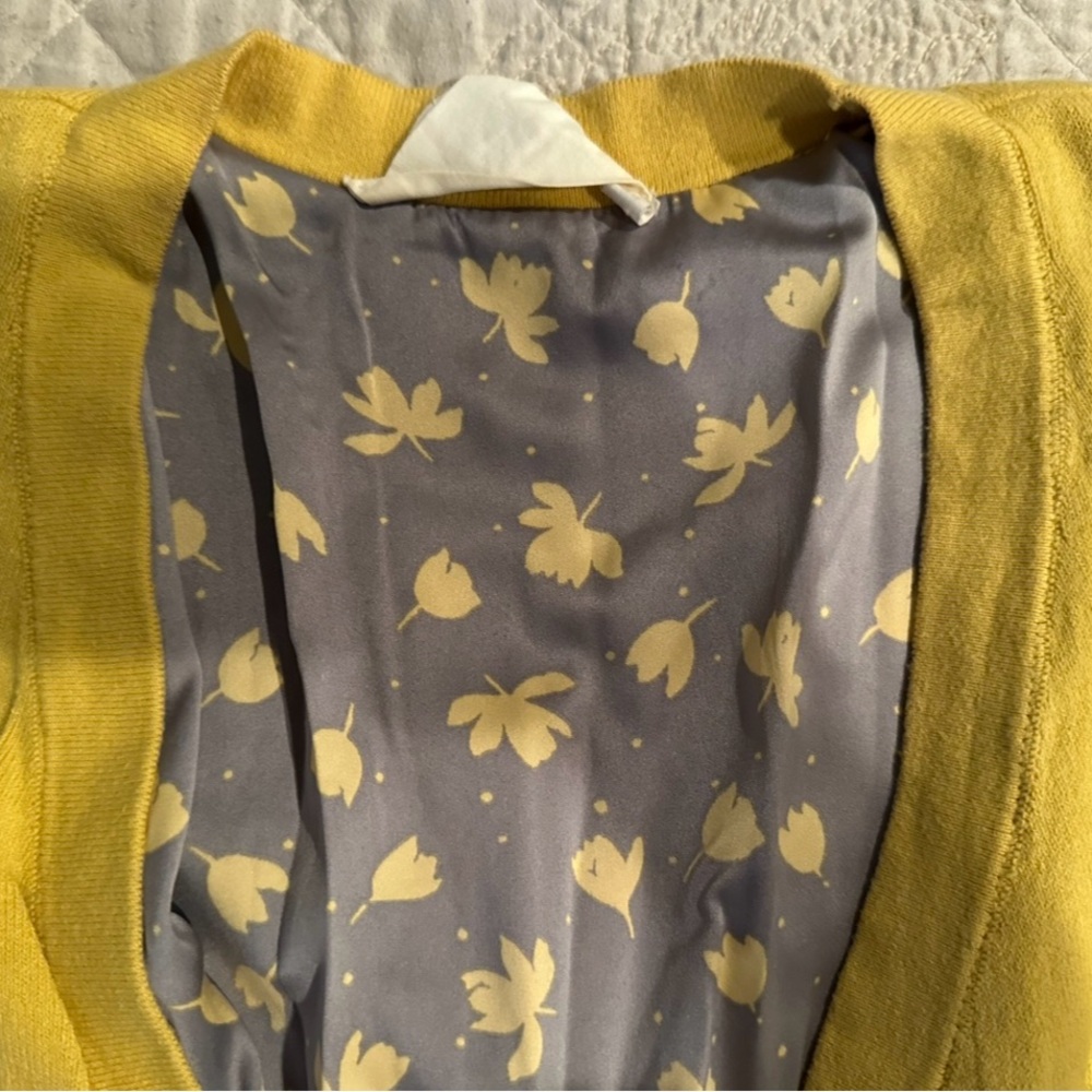 Yellow Women's Anthropologie Cardigan with pockets- size-medium/large - Picture 3 of 14